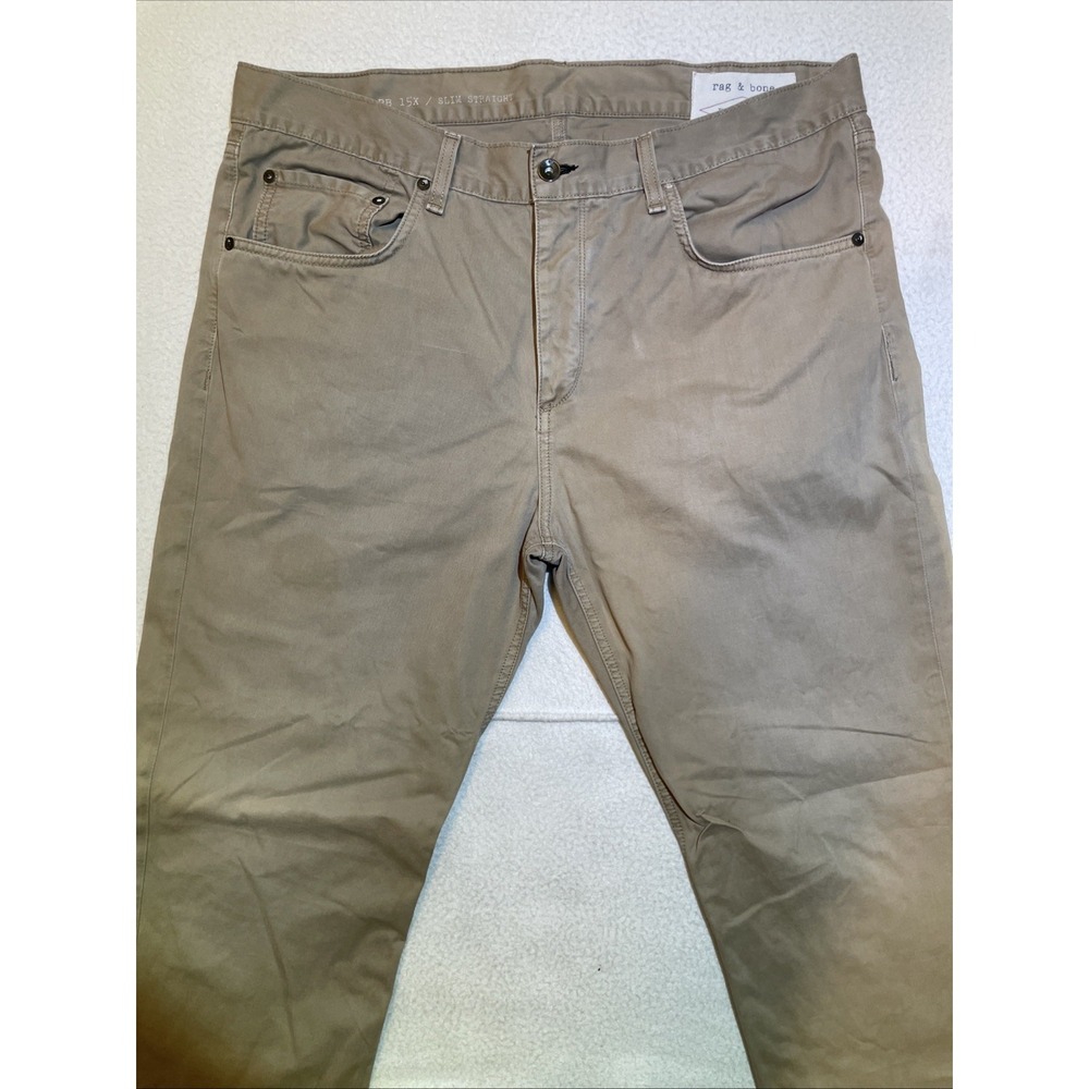 Rag & Bone Chino Pants Mens Size 36 Tan Elmwood Button Fly Tailored Workwear